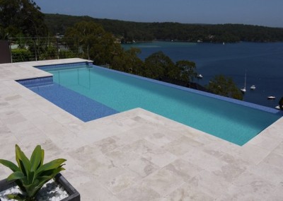 Travertine Pool Coping and Pavers