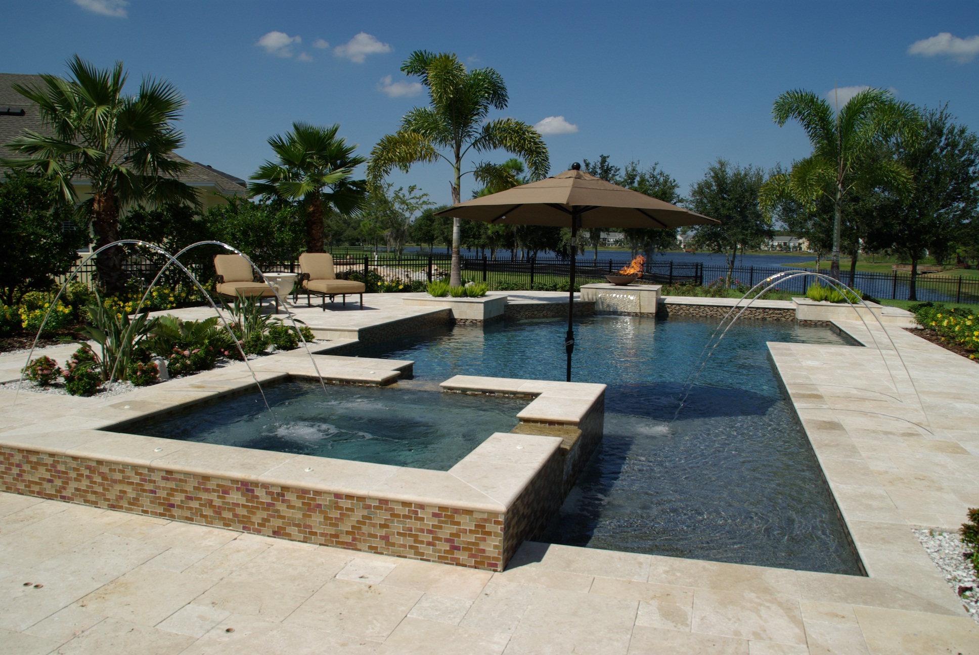 Travertine Pool Paving